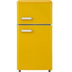 Retro-Kylskåp, Dubbeldörr, 72L kyl, 21L frys, 120 kWh/år, LED-ljus, Flera färger, Energieklass E