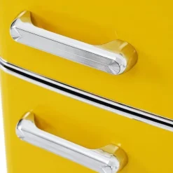 Retro-Kylskåp, Dubbeldörr, 72L kyl, 21L frys, 120 kWh/år, LED-ljus, Flera färger, Energieklass E