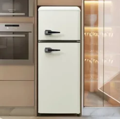 Retro-Kylskåp, Kombinerad kyl och frys, 105.5 cm, 92L, 28L frys, 116 kWh/år