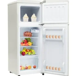 Retro-Kylskåp, Kombinerad kyl och frys, 105.5 cm, 92L, 28L frys, 116 kWh/år