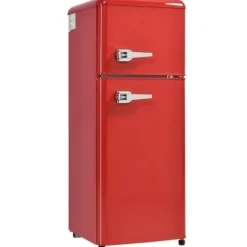 Retro-Kylskåp, Kombinerad kyl och frys, 105.5 cm, 92L, 28L frys, 116 kWh/år