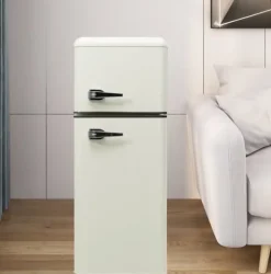 Retro-Kylskåp, Kombinerad kyl och frys, 105.5 cm, 92L, 28L frys, 116 kWh/år