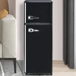 Retro-Kylskåp, Kombinerad kyl och frys, 105.5 cm, 92L, 28L frys, Energieklass D