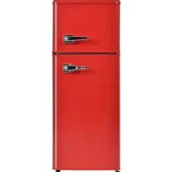 Retro-Kylskåp, Kombinerad kyl och frys, 105.5 cm, 92L, 28L frys, 116 kWh/år