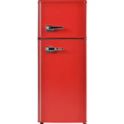 Retro-Kylskåp, Kombinerad kyl och frys, 105.5 cm, 92L, 28L frys, 116 kWh/år