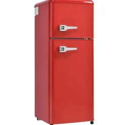 Retro-Kylskåp, Kombinerad kyl och frys, 105.5 cm, 92L, 28L frys, 116 kWh/år