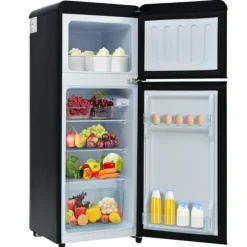 Retro-Kylskåp, Kombinerad kyl och frys, 105.5 cm, 92L, 28L frys, Energieklass D