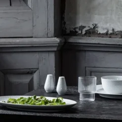 Rhombe Salt- och Pepparset, H 7cm - Lyngby Porcelæn