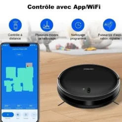 Robotdammsugare - LIECTROUX - L200 - Vatten- och dammsugning - Autonomi 120 min - Anslut IoT