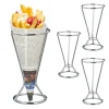 Robust pommes friteshållare i set med 4 i rostfritt stål