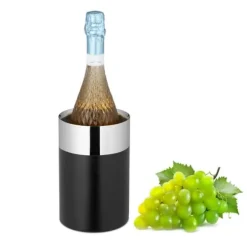 Robust svart vinkylare i rostfritt stål