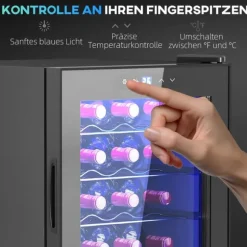 Rootz 20 flaskan litet vinkylskåp - mini dryck kylare - tyst kylning - 53l kapacitet - 43W x 45d x 64h cm