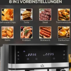 Rootz Hot Air Fryer - Fritös - Dual Basket Fryer - 2700W - 8 inställningar - Smart Finish - Hälsosammare måltider - 41,8 cm x 39,2 cm x 31,1 cm - Svar | CDON