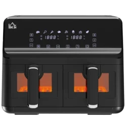 Rootz Hot Air Fryer - Oljefri dubbelkammare - Air Fryer - Hälsosammare matlagning - 38,5 cm x 38 cm x 30,5 cm - Svart