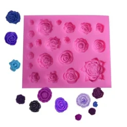 Rosor 21st Blommor Silikonform Gjutform Bakform Choklad