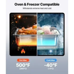 Rostfri ångpanna, Fullstorlek 145mm djup, 20,5L, Anti-Jam, återanvändbar för restaurang, hotell, hem, fest, 1-pack