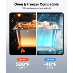 Rostfria ångpannor för hotell, 1/2 storlek x 148mm, 9L bord, anti-sylt, 2-pack