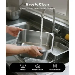 Rostfria ångpannor för hotell, 1/2 storlek x 148mm, 9L bord, anti-sylt, 2-pack