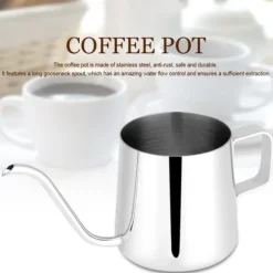 Rostfritt Stål Droppkaffekanna Lång Svanhalspipa Vattenkokare Kopp Teverktyg (Silver 250ml)
