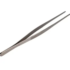 Rostfritt Stål Kökspincett Matklämma med Räfflad Spets Matlagningsverktyg för HemmabrukSilver