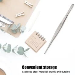 Rostfritt Stål Kökspincett Matklämma med Räfflad Spets Matlagningsverktyg för HemmabrukSilver