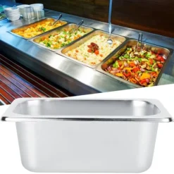 Rostfritt stål matbuffé tallrikar kastruller bricka fat hållare fyrkantig matbehållare