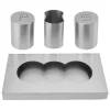 Rostfritt stål Salt Peppar Shakers Set Tandpetare Hållare med bricka Kryddor Shakers Krydddispenser Kökstillbehör
