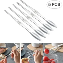Rostfritt Stål Skaldjursverktyg Krabba Gaffel Sked Krabba Nål Multifunktionell Köttsked