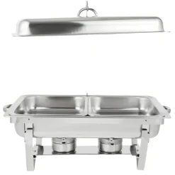 Rostfritt Stål Värmeskål, Två-Komponentsdesign, 4,5L Kapacitet,Tvåfaldig