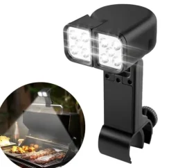 Roterbart Dubbelt Grill- & Cykelljus – LED-lampa med Två Huvuden för BBQ och Cykel