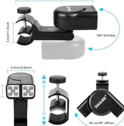 Roterbart Dubbelt Grill- & Cykelljus – LED-lampa med Två Huvuden för BBQ och Cykel