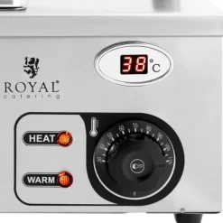 Royal Catering - Bain marie - 2,000 W - 3 GN 1/2 - Tappkran - Glasskydd