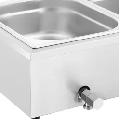 Royal Catering - Bain marie - 2,000 W - 3 GN 1/2 - Tappkran - Glasskydd