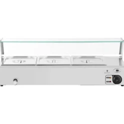 Royal Catering - Bain marie - 2,000 W - 3 GN 1/2 - Tappkran - Glasskydd