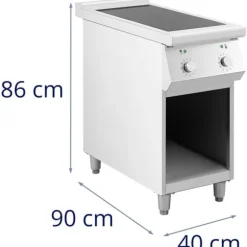 Royal Catering - Induktionsplatta - 8500 W - 2 kokytor - 260 °C - Förvaringsutrymme