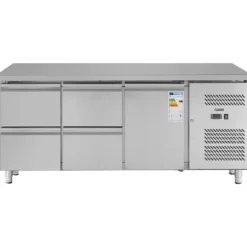 Royal Catering - Kylbänk - 403 l - 1 fack - 4 lådor - 179,5 x 71 cm - Klass B - Rostfritt Stål