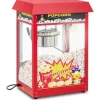 Royal Catering - Liten popcornmaskin - 1500 W effekt, rostfritt stål, härdat glas och non-stick-beläggning