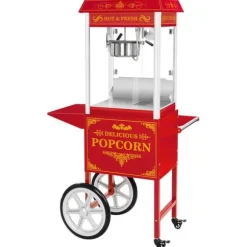 Royal Catering - Popcornmaskin med vagn - Retrodesign - Röd
