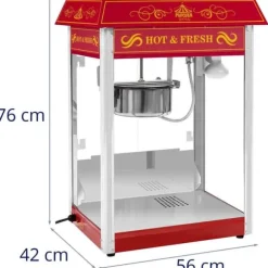 Royal Catering - Popcornmaskin - Retrodesign - Röd