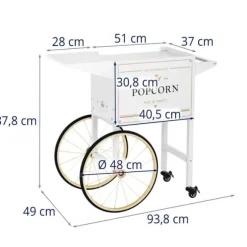 Royal Catering - Popcornvagn - Vit och guldfärgad