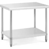 Royal Catering - Rostfri arbetsbänk - 100 x 70 cm - 250 kg lastkapacitet