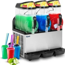 Royal Catering - Slushmaskin - 3 x 14 l - LED-belysning - Digital kontrollpanel