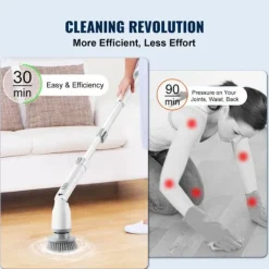 280RPM/380RPM 2-växlad sladdlös elektrisk roterande golvskurmaskin med 4 borsthuvuden, 3 justerbara längder och vinklar