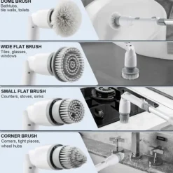280RPM/380RPM 2-växlad sladdlös elektrisk roterande golvskurmaskin med 4 borsthuvuden, 3 justerbara längder och vinklar
