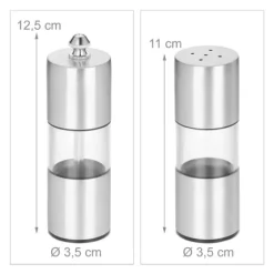 Salt- och kryddkvarnset, 15x10x5 cm, Silver