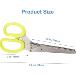 Sax, köksörtsax i rostfritt stål, multifunktionell örtsax med 5 blad, för att skära persilja, mynta, peppar och papper