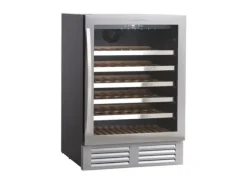 Scandomestic SV 81 X - Vinkyl - 1 Zon - bredd: 59,5 cm - djup: 61,3 cm - höjd: 86,5 cm - 146 liter - rostfritt stål/svart - Upp till 46 flaskor