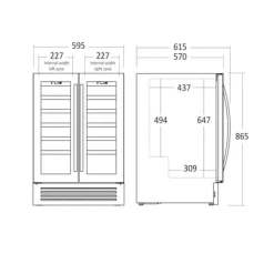 Scandomestic SV 91 X - Vinkylskåp - 2 zoner - bredd: 59,5 cm - djup: 61,6 cm - höjd: 87,2 cm - 119 liter - svart/rostfritt stål - Upp till 36 flaskor | CDON