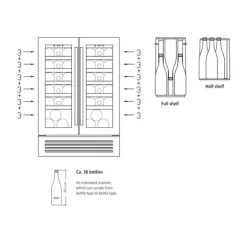 Scandomestic SV 91 X - Vinkylskåp - 2 zoner - bredd: 59,5 cm - djup: 61,6 cm - höjd: 87,2 cm - 119 liter - svart/rostfritt stål - Upp till 36 flaskor | CDON
