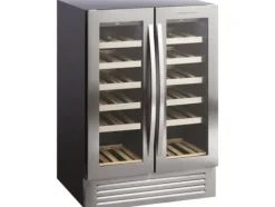 Scandomestic SV 91 X - Vinkylskåp - 2 zoner - bredd: 59,5 cm - djup: 61,6 cm - höjd: 87,2 cm - 119 liter - svart/rostfritt stål - Upp till 36 flaskor | CDON